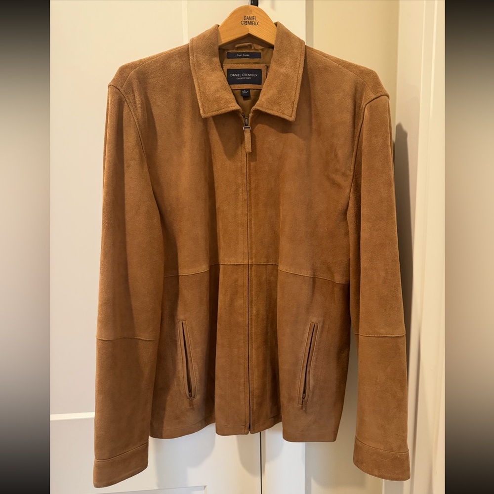 DANIEL CREMIEUX Men's Brown Suede Jacket size large